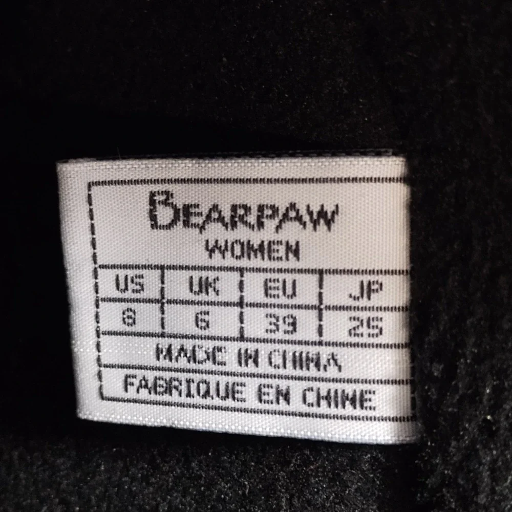 Bearpaw Winter Snow Boots Womens US 8 Black Faux Fur Lined Quilted Waterproof